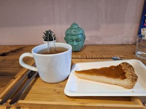 Mango cheesecake at SaporiBio in Lugano