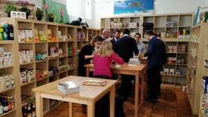 Cafe interior at SaporiBio in Lugano
