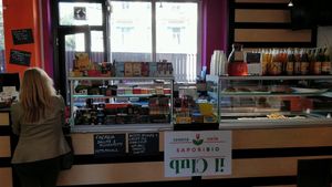 cafe interior at SaporiBio in Lugano