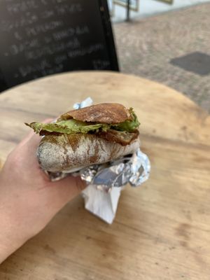 Tofu sandwich  at SaporiBio in Lugano