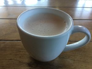 Chai latte with oat milk at Gogi Kitchen at C&C in Castle Rock