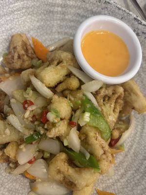 Cauliflower wings with spicy vegan mayo  at Madame Pho in Belfast