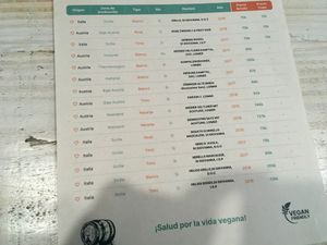 Vegan wine list, for sale by the glass or bottle   at Iom Cocina Plant-Based in Bogota