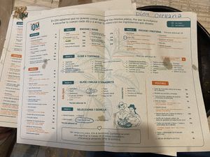 La dinámica del menú  at Iom Cocina Plant-Based in Bogota