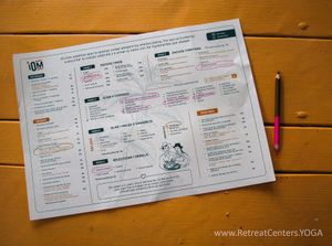 Menu to select from at Iom Cocina Plant-Based in Bogota
