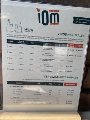 Menú   at Iom Cocina Plant-Based in Bogota