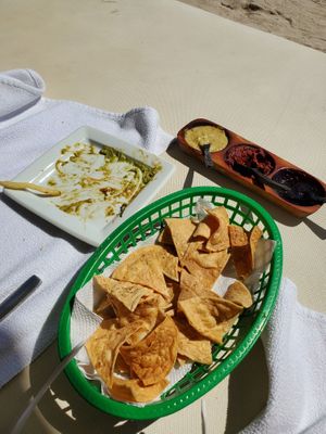 the guacamole was so good that i ate it before remembering to take a picture! at Nacional Beach Club & Bungalows in Mahahual