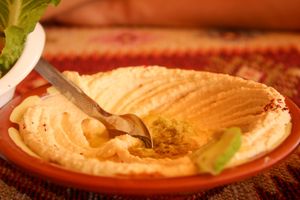 hummus at Red Cave  in Wadi Musa