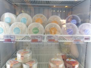 Fridge full of plant-based alternatives at Kood Kolaborasi Untuk Desa in Denpasar