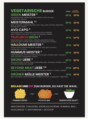 Speisekarte   at KUSHMEISTER Beef & Vegan - Klarastr in Freiburg