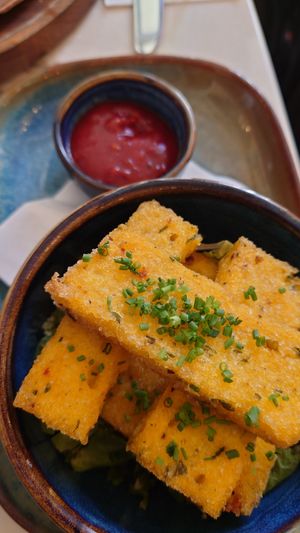 Polenta was amazing (but 5 pieces for 8£?) at The Chubby Cherub in Belfast