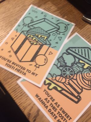 food pun cards at Happy Tosti in The Hague