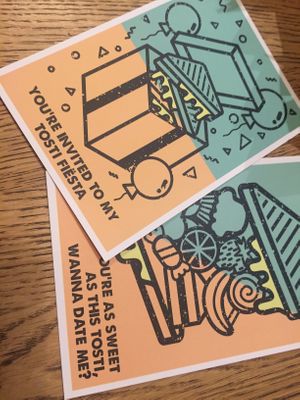 food pun cards at Happy Tosti in The Hague