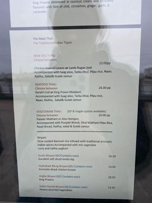 Menu at Mala Indian Kitchen in East London