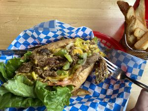 Vegan works cheesesteak  at Food Factory in Fairbanks