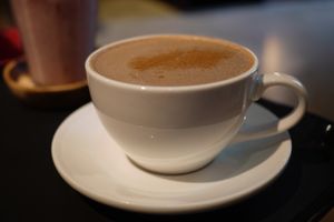 Hot choco at Feminism Book Cafe Doing in Seoul