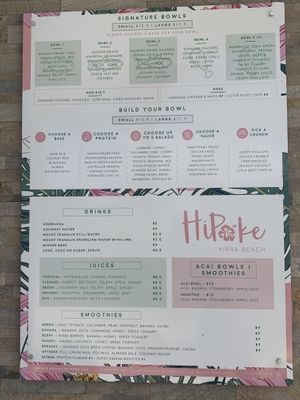 Menu at HiPoke Hawaiian Poke Bar in Gold Coast