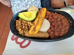 Bandeja Paisa at Canela Delicias Veganas in Bogota