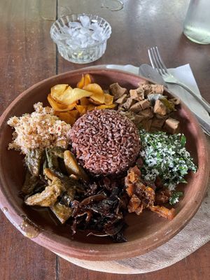 Rice and curry at Cafe Durga in Unawatuna