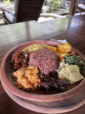 Rice and curry at Cafe Durga in Unawatuna