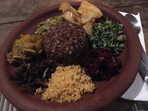 traditional Sri Lankan rice and curry at Cafe Durga in Unawatuna