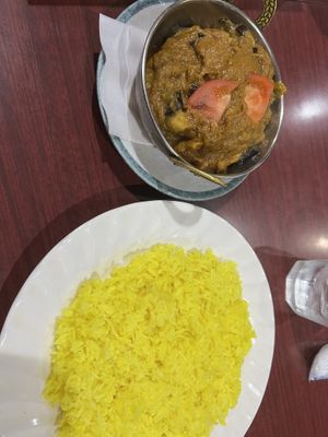 Alu beigan + rice  at Namaste Himal in Tokyo