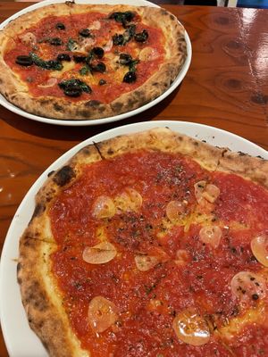Marinara and marinara special pizzas. at Parco Della Pace  in Hiroshima