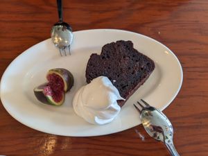 Vegan chocolate cake at Parco Della Pace  in Hiroshima