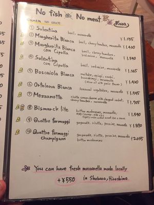 Menu  at Parco Della Pace  in Hiroshima