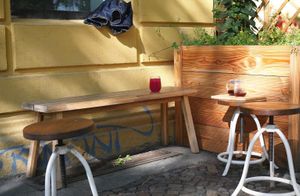 Coffee in the sun on a calm July morning  at Archetyp in Berlin
