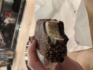 Tahini ice cream sandwich (vegan dessert) at Laser Wolf in Philadelphia