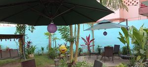 Outdoor sitting area ( II ) #Veganuary at Loving Hut in Abidjan