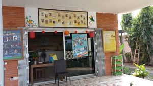 Reception view from outside  #Veganuary at Loving Hut in Abidjan