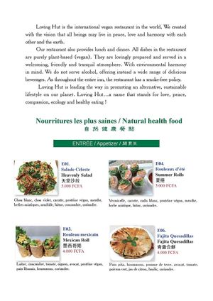 Menu ( 1 ) #Veganuary at Loving Hut in Abidjan