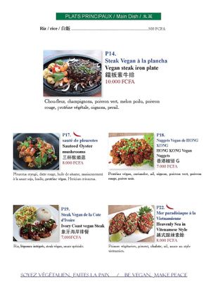 Menu ( 5 ) #Veganuary at Loving Hut in Abidjan