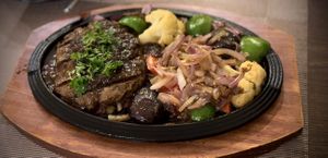 Soy steak  at Loving Hut in Abidjan