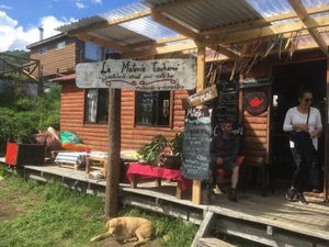 Seating at Delicias Food in Cochamo