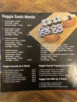 Vegan and veggie menu. You can also change some menu when u want!! at Good Sushi in Muenster