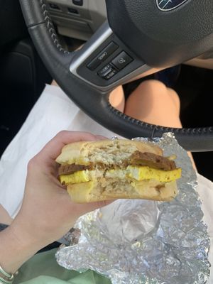 One of the vegan breakfast sandwiches. A little sweet but so hearty! Not pictured, I also got a lemon bar that was amazing  at Grindcore House - West Philly in Philadelphia