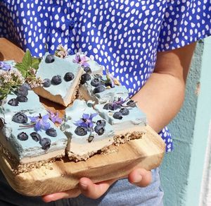 Raw-blue Spirulina-Cheesecake  at Dreamers Coffee & Wholefood in Chemnitz