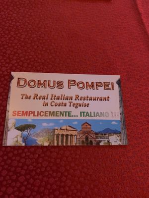Business card at Domus Pompei in Lanzarote