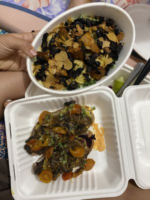 Tofu brunch + Alfredo pasta take away at INA Restaurante in Medellin