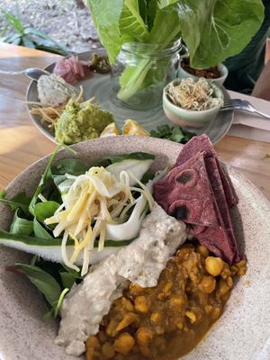 Bowl and tacos   at INA Restaurante in Medellin