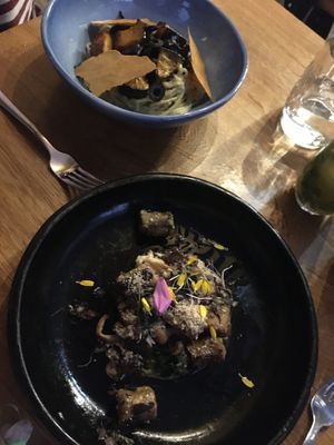 Pasta al frodo and platano ñoquis  at INA Restaurante in Medellin