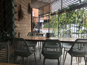 Outdoor seating  at INA Restaurante in Medellin