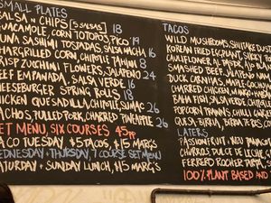 Big menu board outside   at Vandal in Newtown
