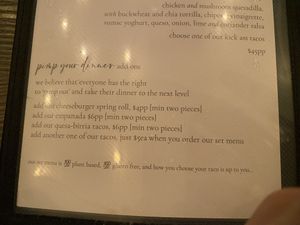 Add-ons (I highly recommend the cheeseburger spring rolls)  at Vandal in Newtown