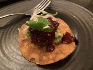 The watermelon vegan “sashimi” in this tostada was exceptional. Soft, salt, and umami 🤌  at Vandal in Newtown