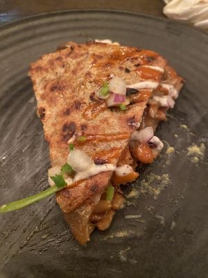 The “chicken” and mushroom quesadilla was very crispy, “chickeny”, cheesy, and delicious  at Vandal in Newtown
