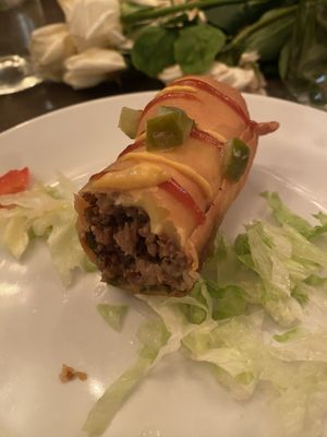 Cheeseburger spring roll half 🤤🤤🤤  at Vandal in Newtown
